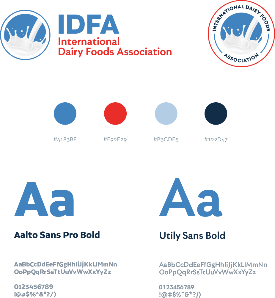 IDFA logos, brand colors and fonts